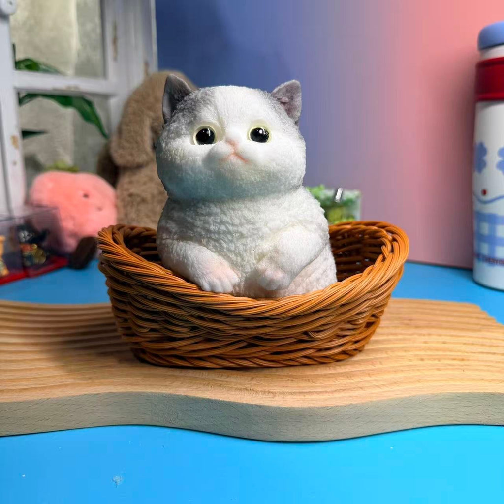 White Sitting Cat Taba Squishy Toy Cute Cat Sensory Squishy