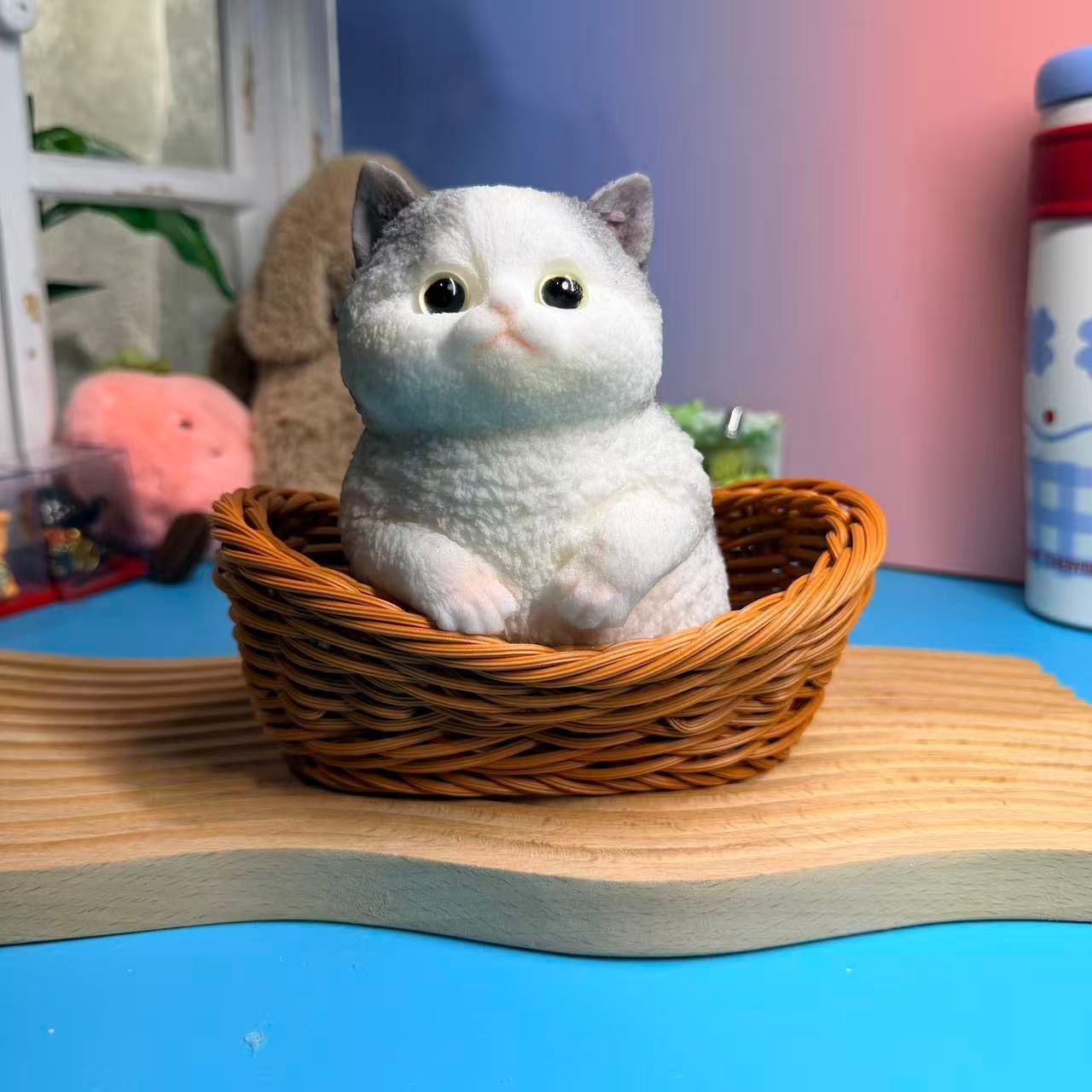White Sitting Cat Taba Squishy Toy Cute Cat Sensory Squishy