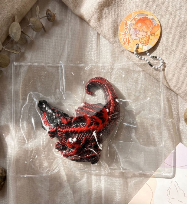 Dark Night Wyvern Taba Squishy Toy Fantasy Dragon Collectible