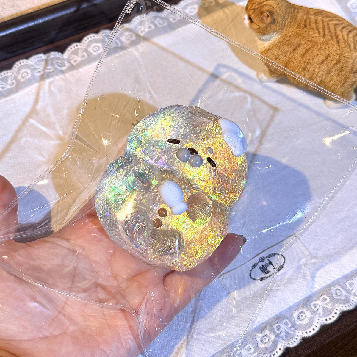 L405-Transparent Seal Clear Squishy Sensory Fidget Toy Cute Kawaii Squeeze Toy ASMR Desk Toy