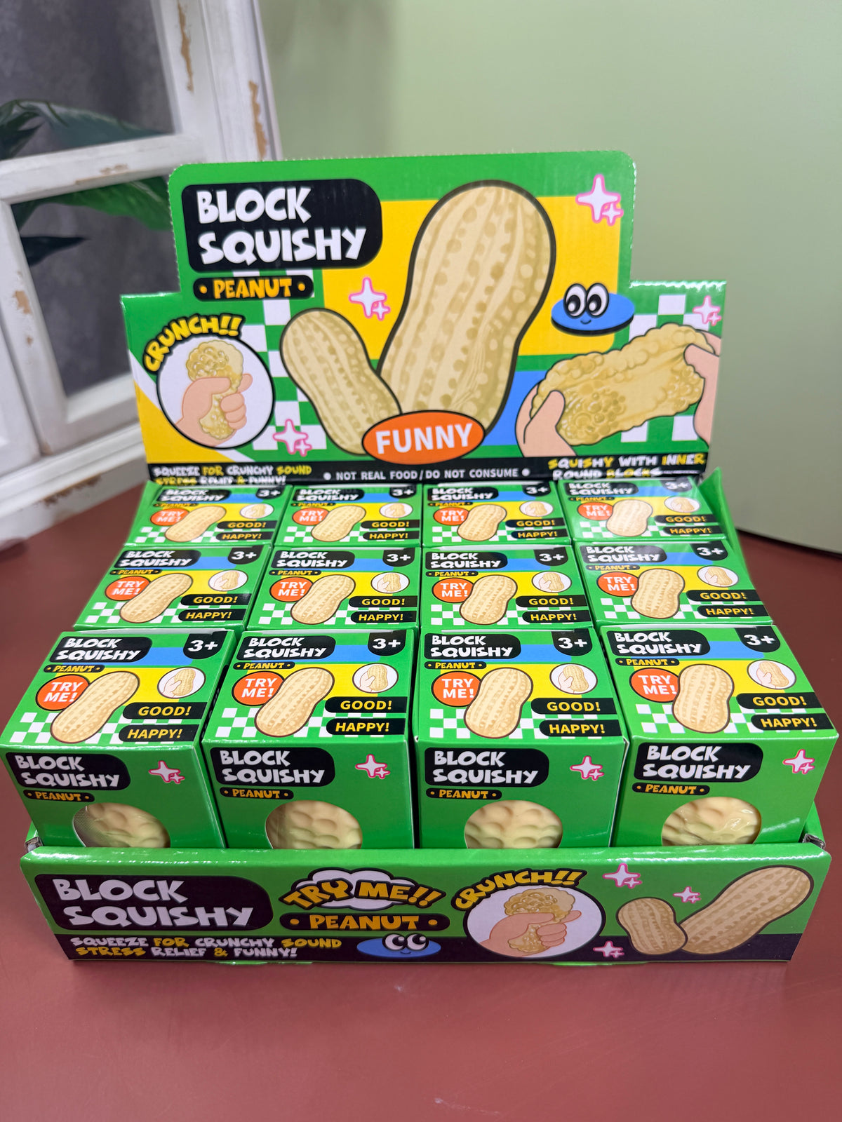 Crunchy Brick Small Size Peanut Yellow Stress Relief Ball Squishy Sensory Fidget Toy Food Shape Kawaii Squeeze Toy Happy Fun Park