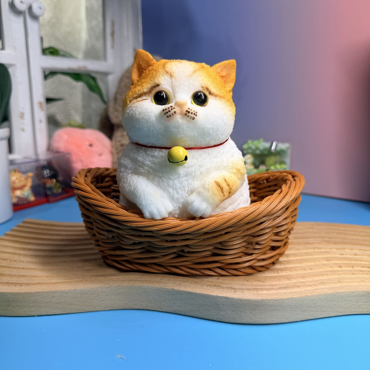 Yellow Bell Cat Taba Squishy Toy Kawaii Cat Collectible Squishy