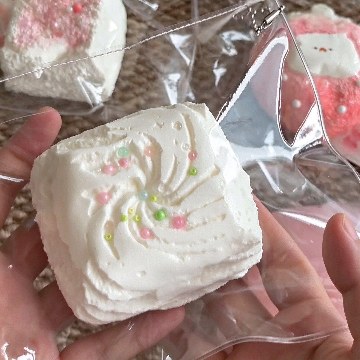 Meringue Cookie Taba Squishy Cute Dessert Squishy Sensory Fidget