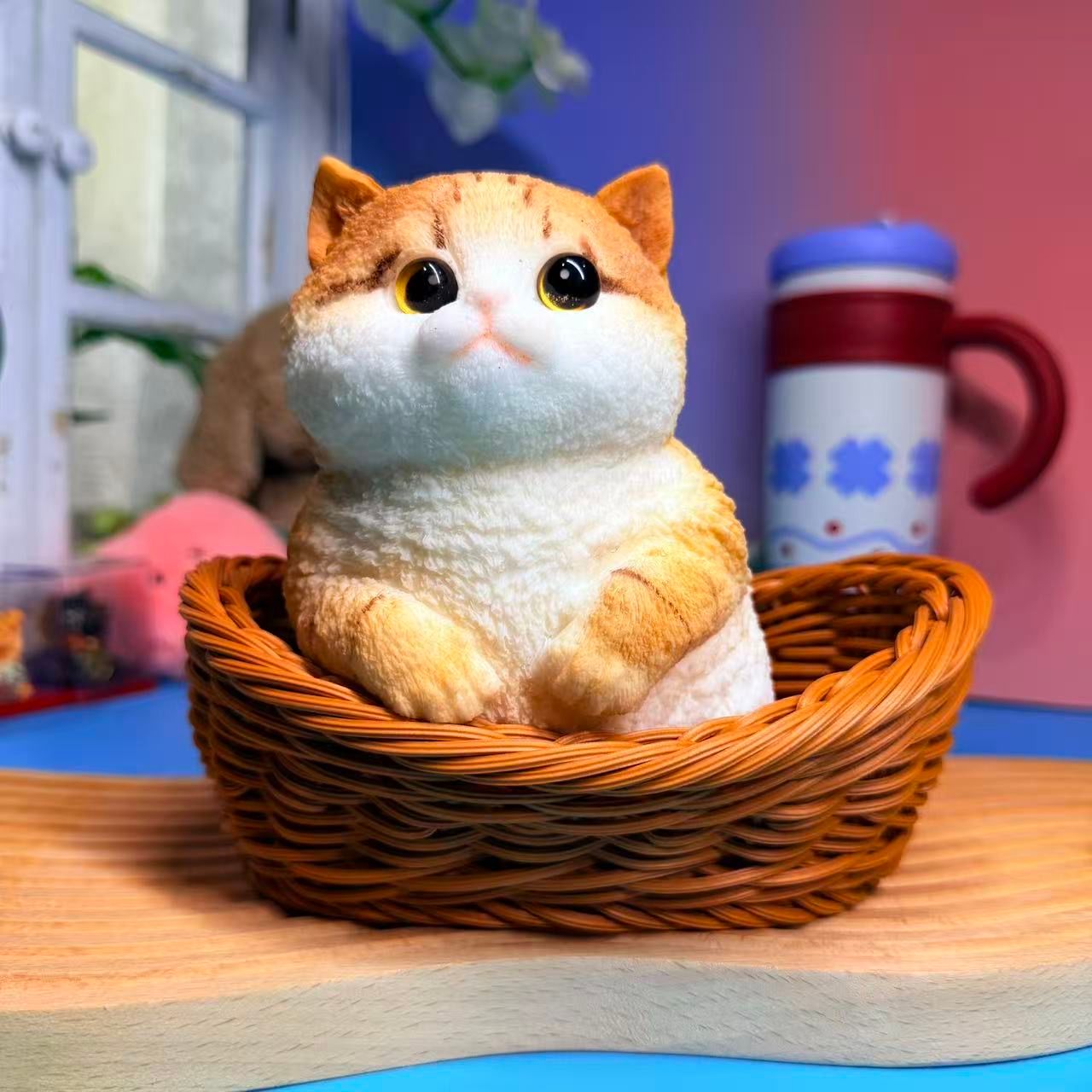 Brown Sitting Cat Taba Squishy Toy Kawaii Cat Slow Rising Squishy