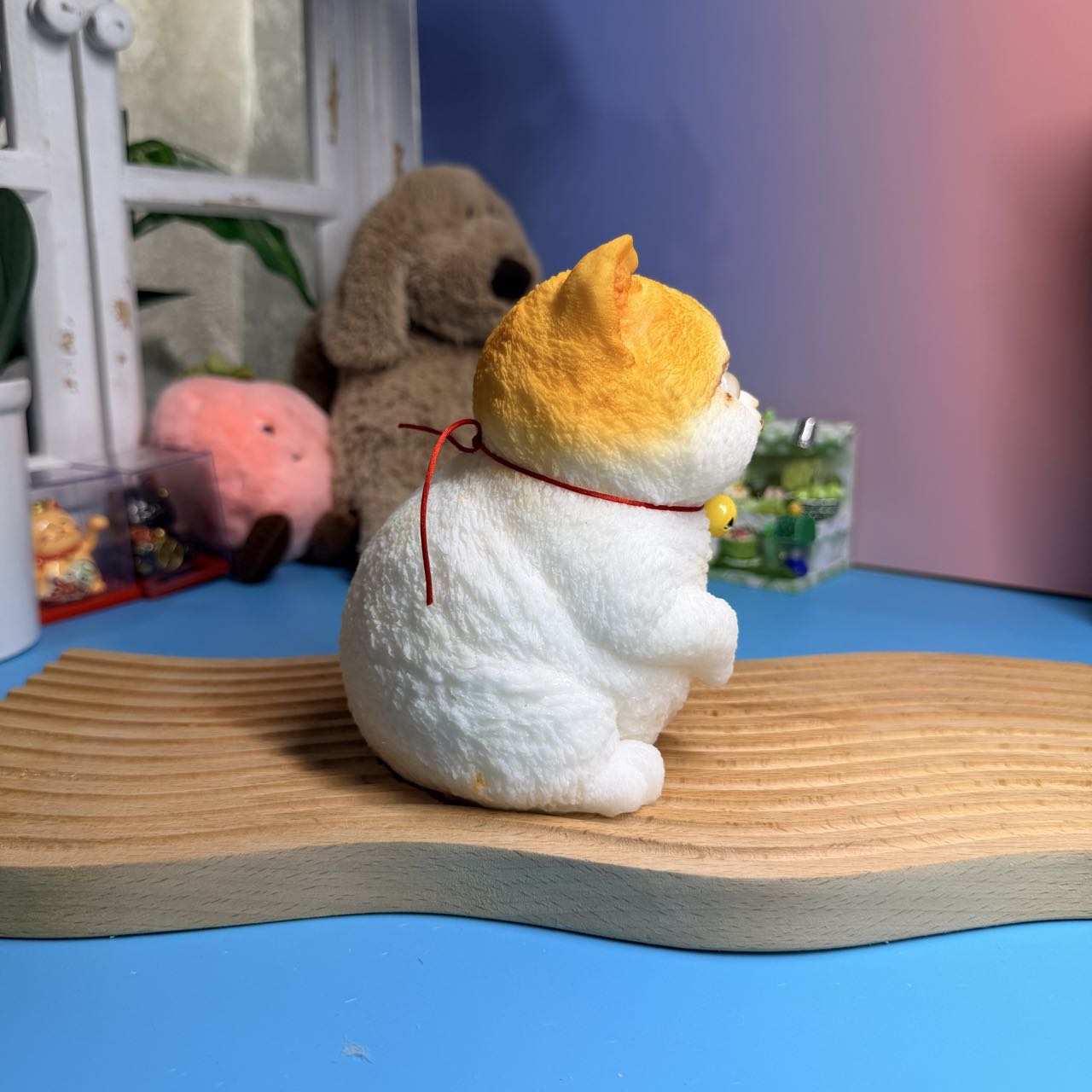 Yellow Bell Cat Taba Squishy Toy Kawaii Cat Collectible Squishy