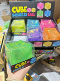 Random Color Aurora Cube Stress Ball Toy Colorful Fidget Squishy