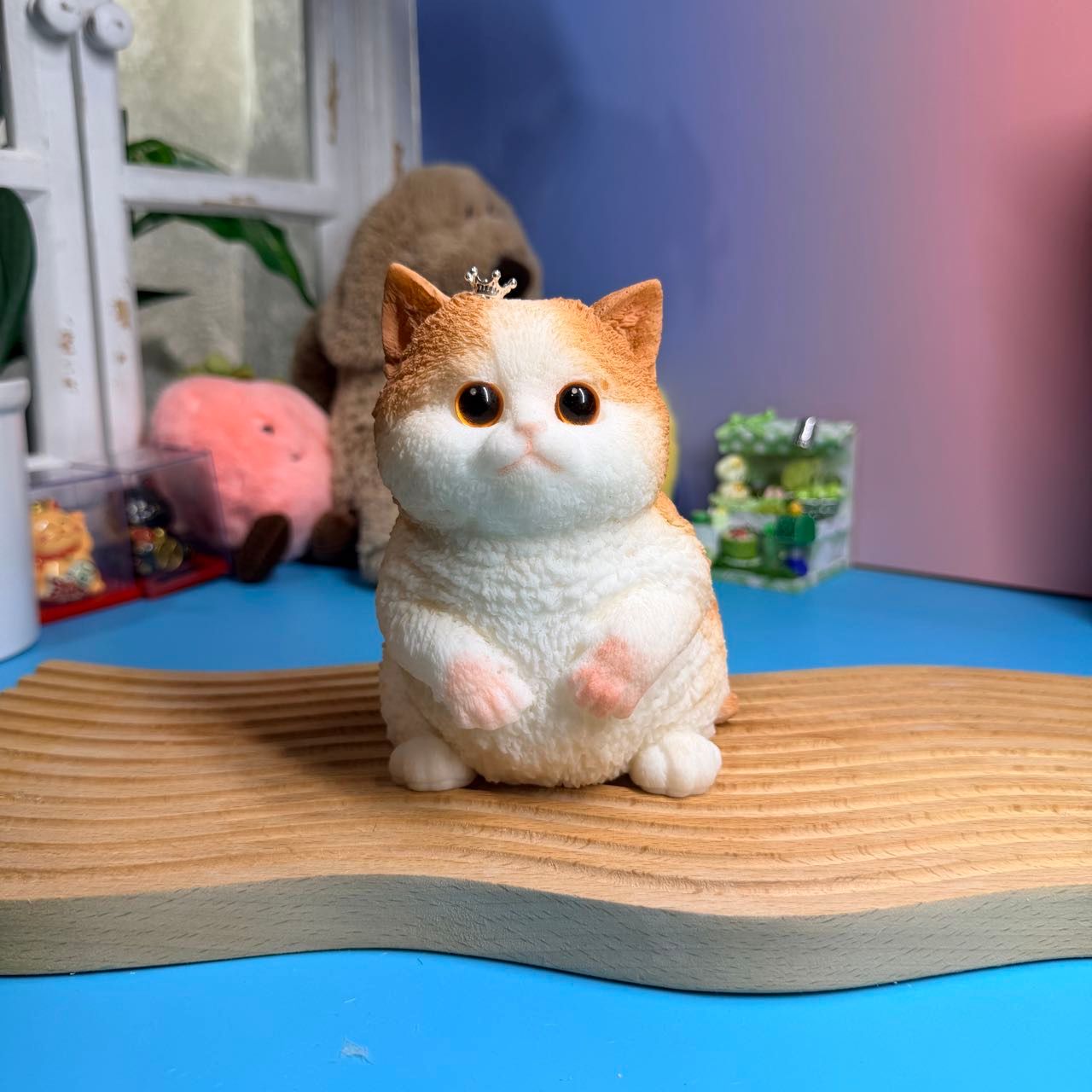 Yellow Sitting Cat Taba Squishy Toy Cute Animal Fidget Squishy
