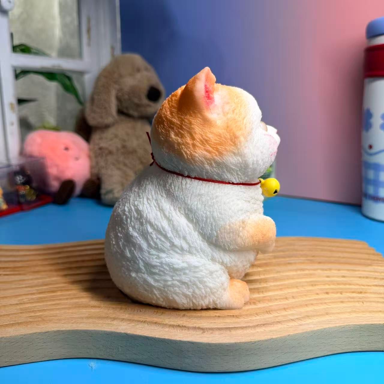 White Bell Cat Taba Squishy Toy Cute Kitty Collectible Squishy