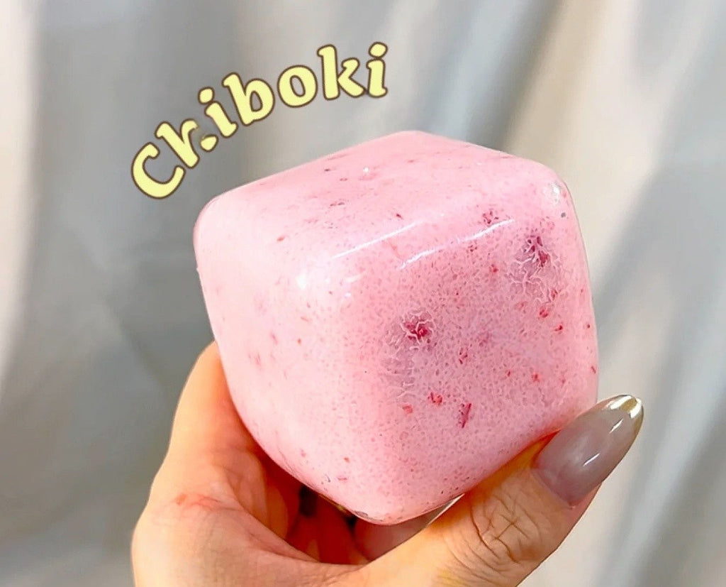 Strawberry Slush Cube Stress Relief Ball ASMR Fidget Toy Sensory Cute Collectible Chiboki Studio
