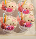 White Cat Strawberry Sweetheart Ice Cream Cup Taba Squishy Toy Kawaii Dessert
