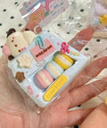 Blue Dog Macaron Bag Taba Squishy Toy Cute Puppy Dessert Squishy