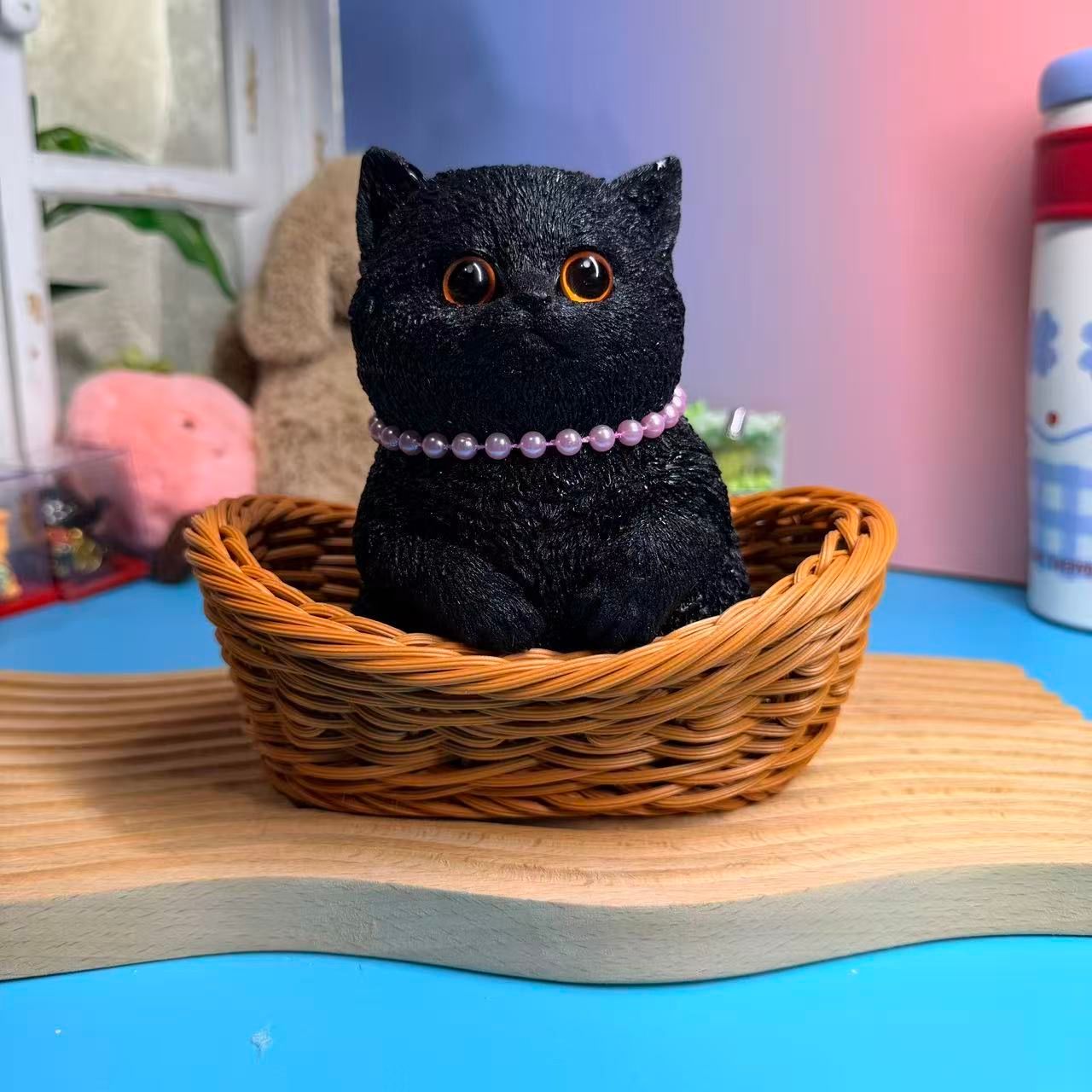 Black Sitting Cat Taba Squishy Toy Kawaii Cat Collectible