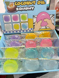 Coconut Oil 2.36in Multicolor Stress Relief Ball Soft Squishy Sensory Fidget Toy Relaxation Toy Tactile Squeeze Toy Happy Fun Park