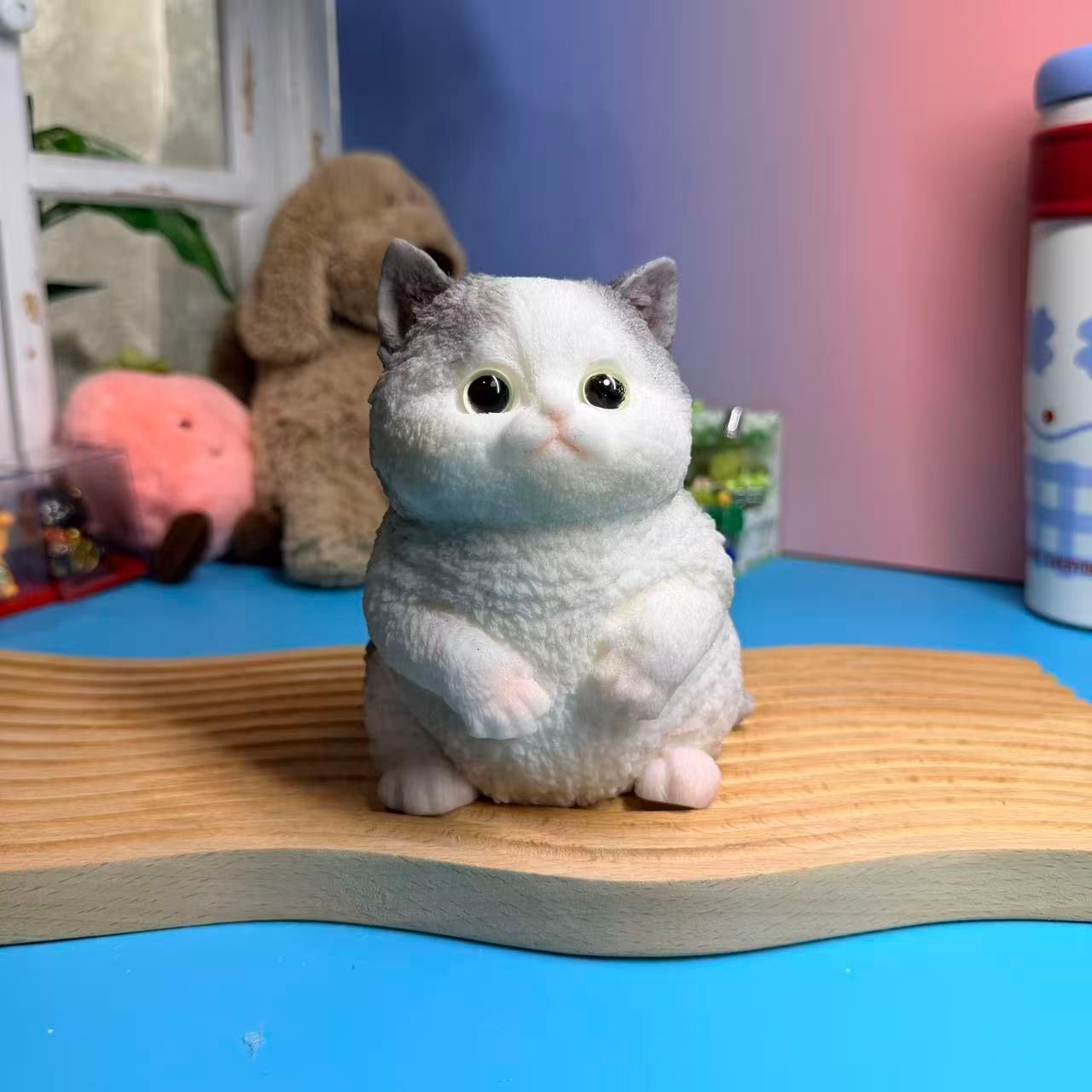 White Sitting Cat Taba Squishy Toy Cute Cat Sensory Squishy