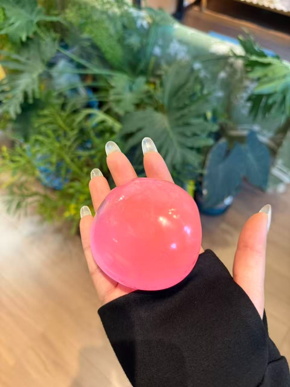 Neon Pink Coconut Oil Stress Relief Ball Handmade Squishy Toy Slow Rising Fidget Toy Sensory Squeeze Toy Cute Desk Toy Squishyverse