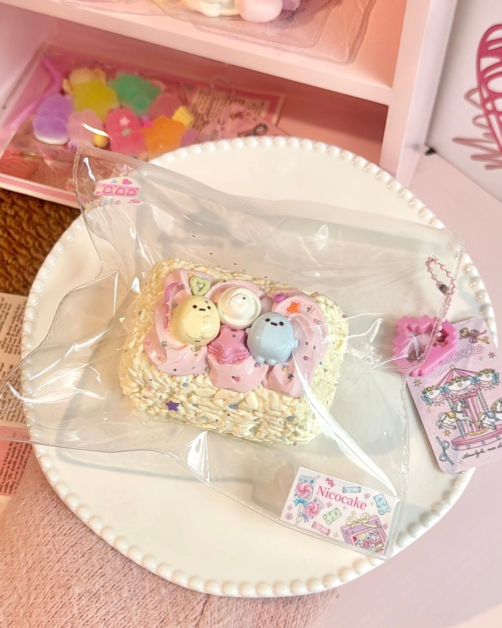 Sumikko Gurashi Cream Cake Taba Squishy Toy Kawaii Dessert Squishy