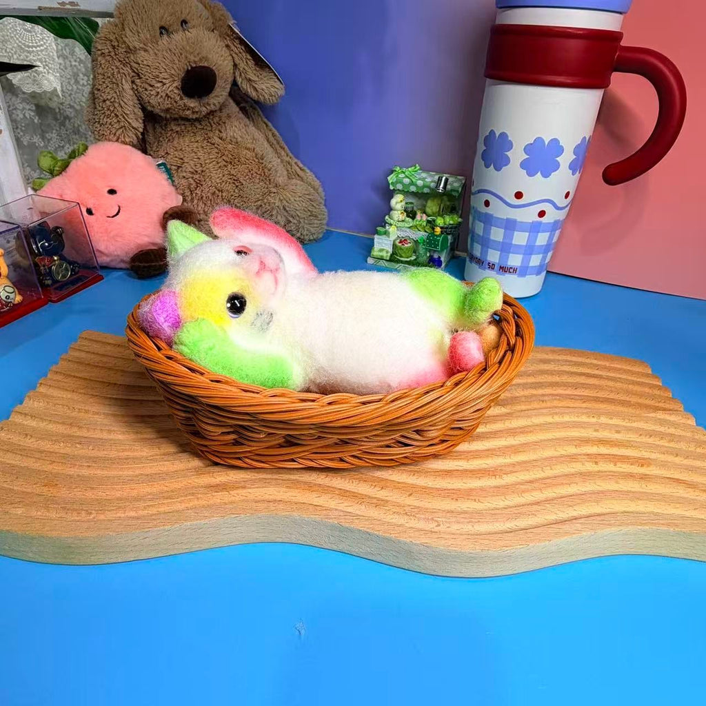 Rainbow Cradle Cat Taba Squishy Toy Colorful Kawaii Cat Squishy