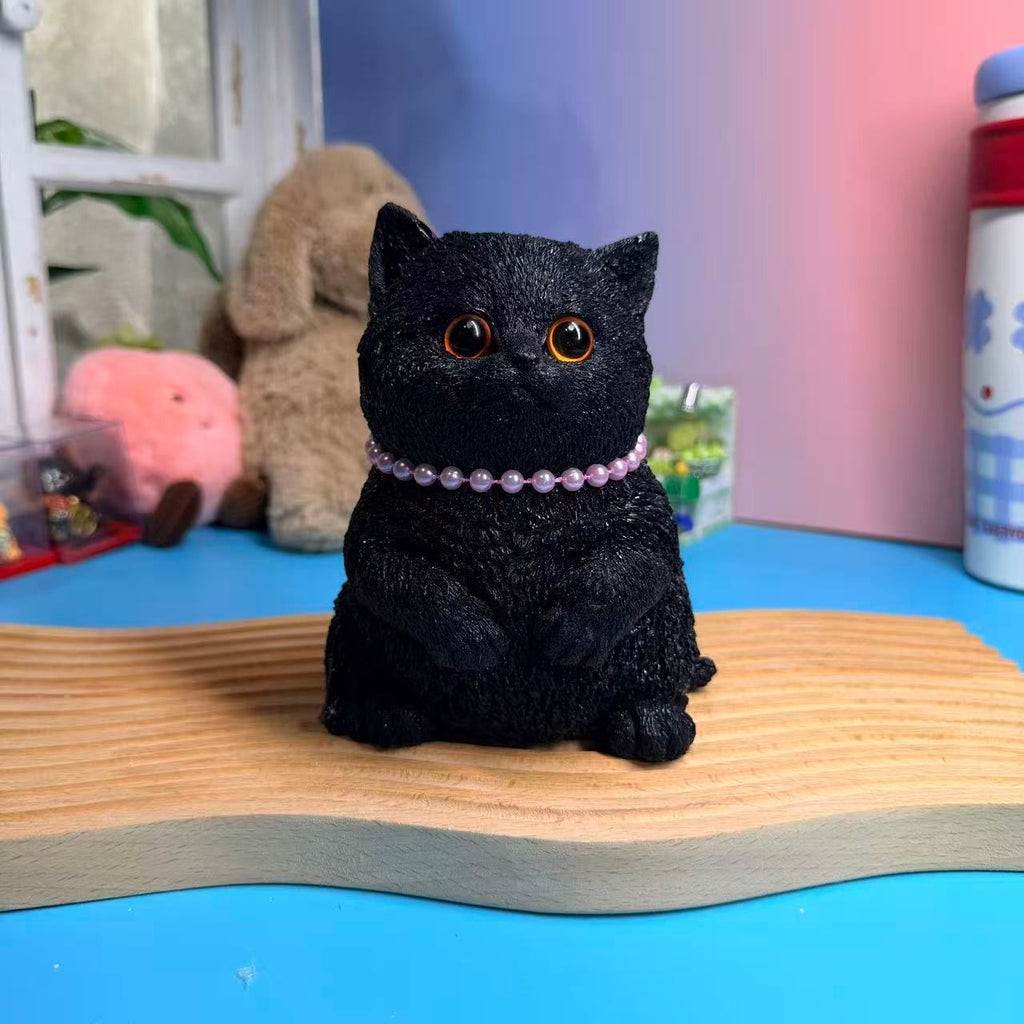 Black Sitting Cat Taba Squishy Toy Kawaii Cat Collectible