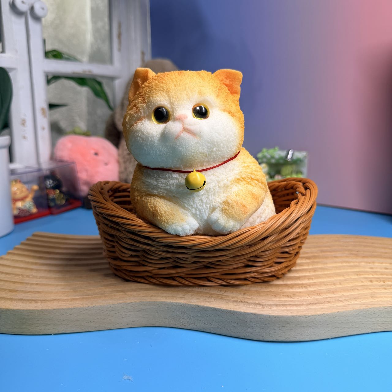 Brown Bell Cat Taba Squishy Toy Cute Kitty Slow Rising Squishy