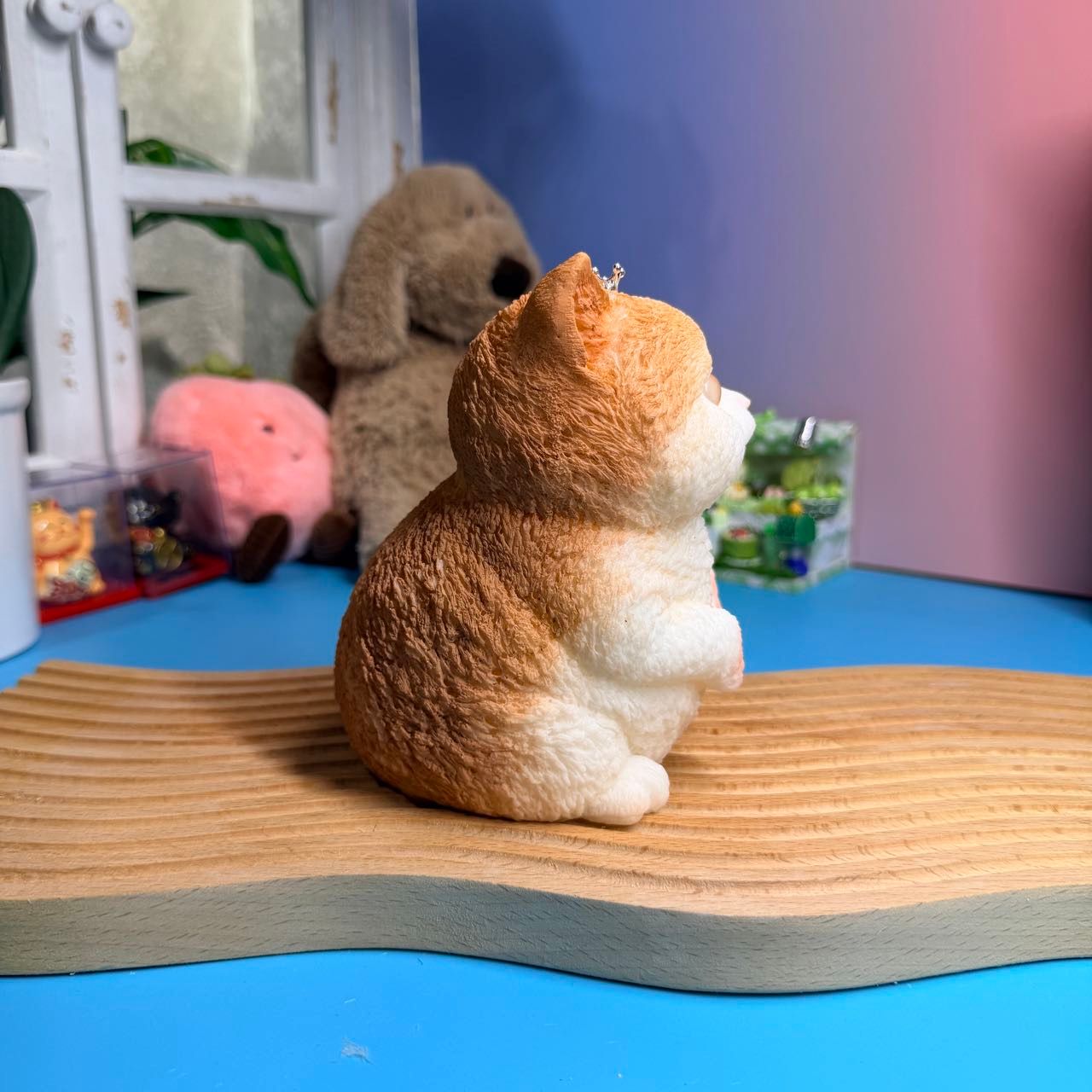 Yellow Sitting Cat Taba Squishy Toy Cute Animal Fidget Squishy