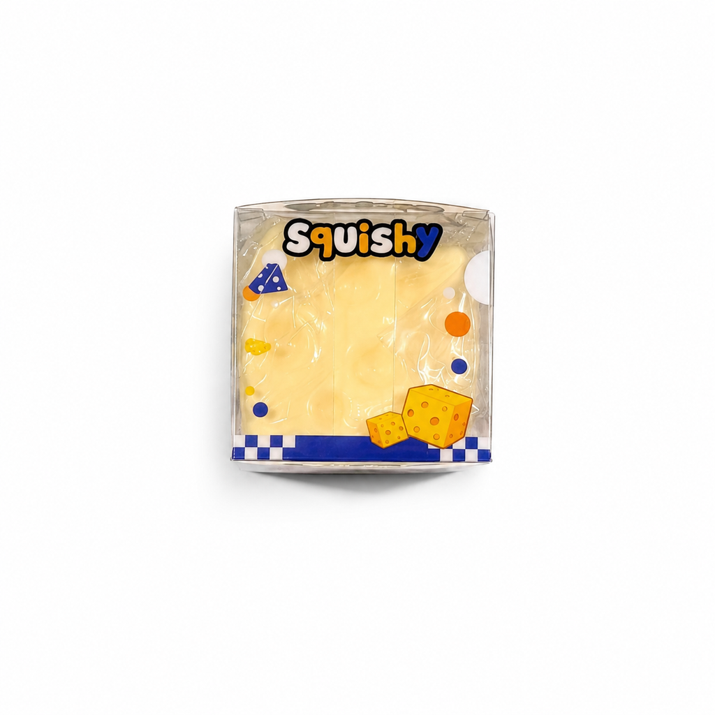 Vaseline Cheese Block 2.36in Stress Relief Ball Soft Squeeze Toy Sensory Fidget Desk Toy Happy Fun Park