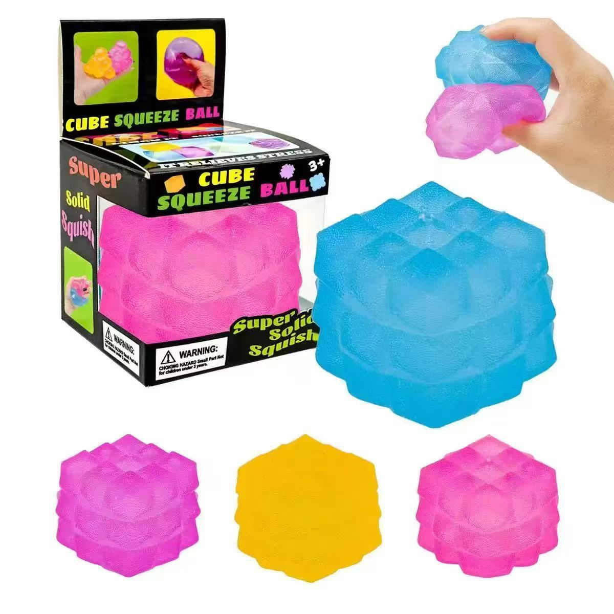 S15 random c-Smooth Diamond Cube Random Color Stress Relief Ball Sensory Squeeze Fidget Desk Toy