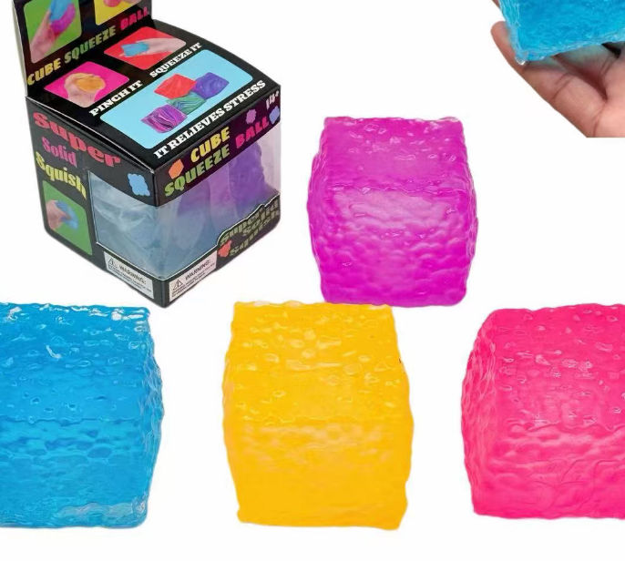 Water Ripple Cube Stress Relief Ball ASMR Squishy Toy Textured Sensory Fidget Toy Kaiying Studio