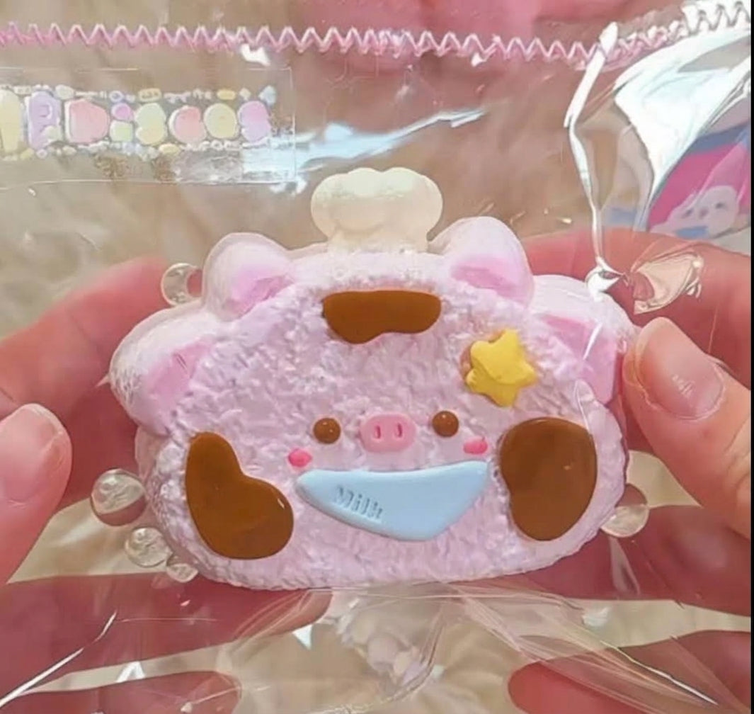 Pink Cow Taba Squishy Toy Cute Farm Animal Squishy