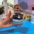 Blue Good Night Cat Cup Taba Squishy Toy Sleepy Kawaii Squishy