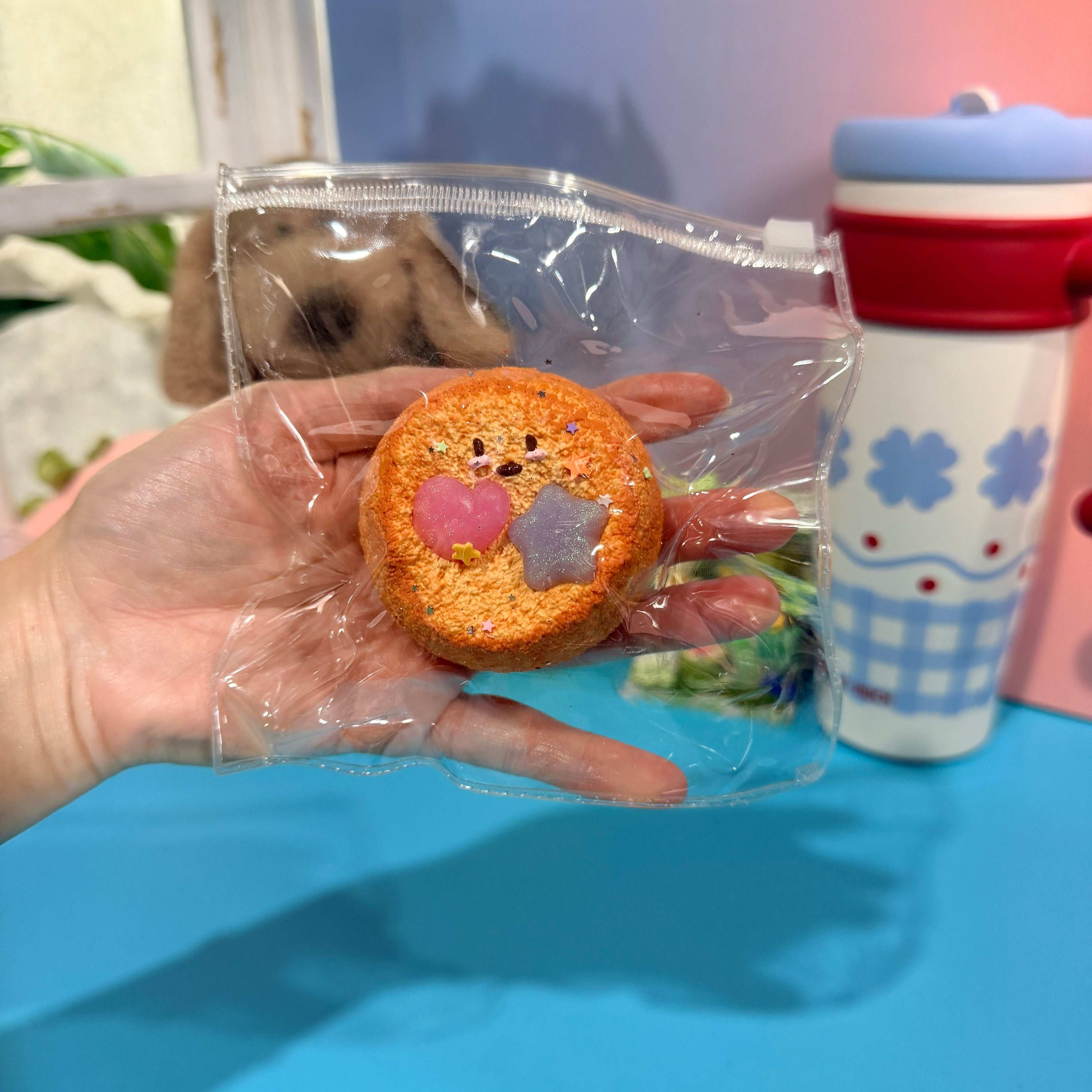 Star Round Toast Taba Squishy Toy Cute Bread Slow Rising Squishy