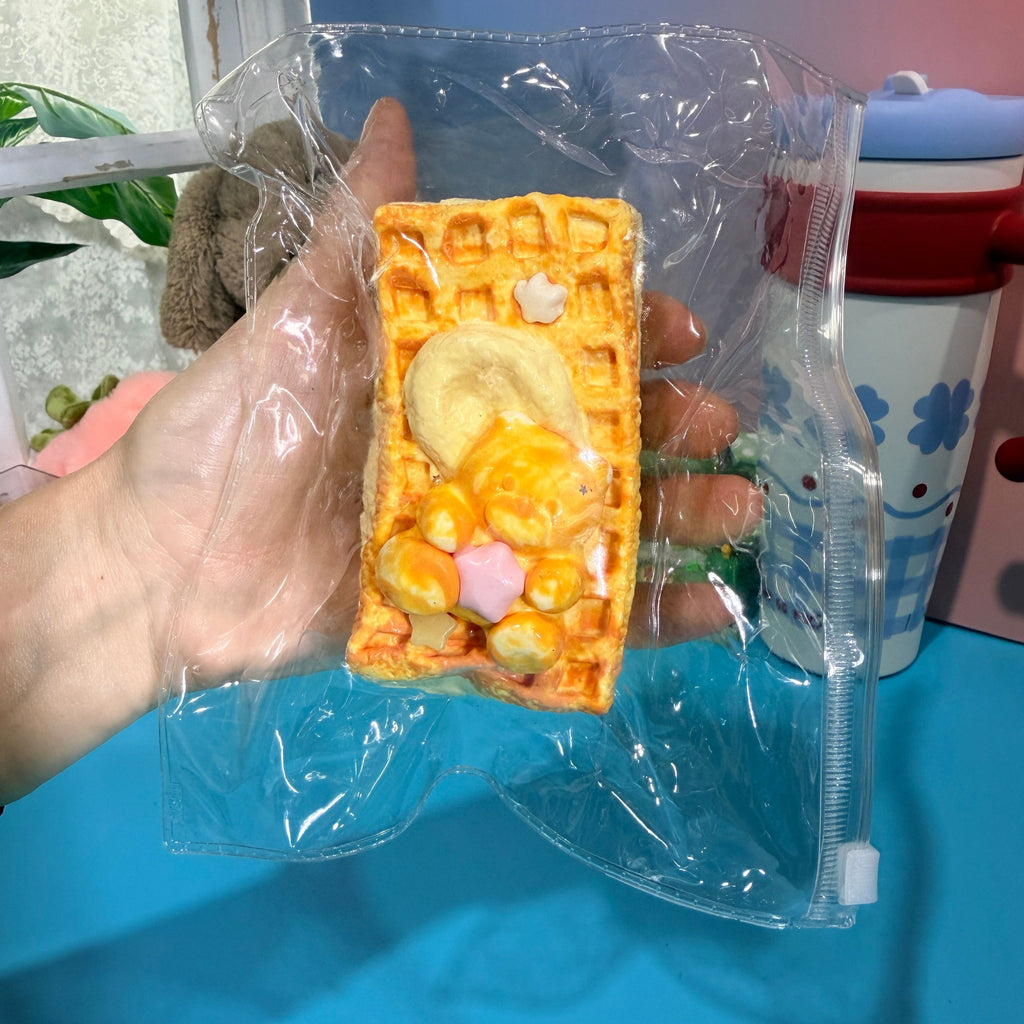 Bear Waffle Taba Squishy Toy Cute Bakery Slow Rising Squishy