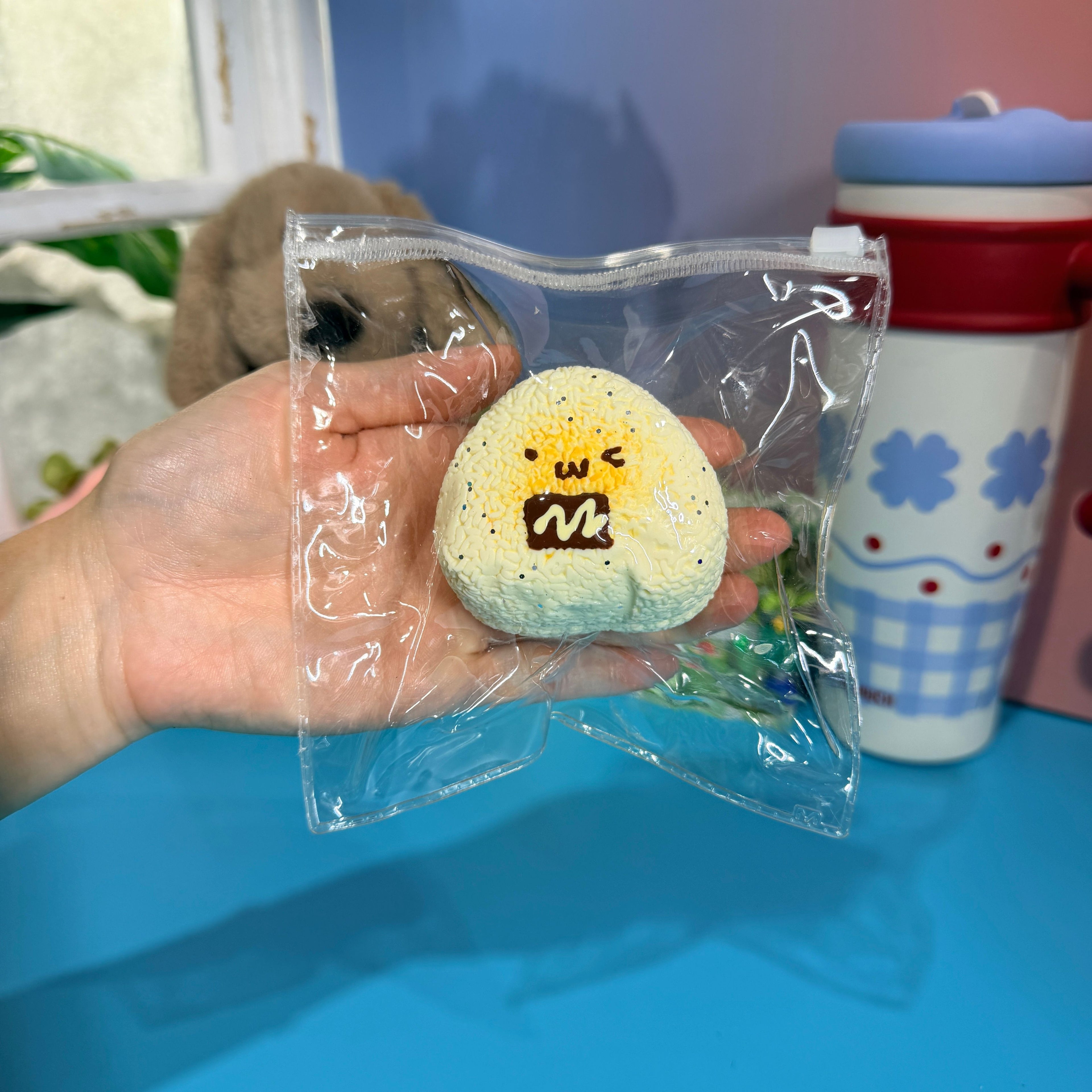 Winking Mini Rice Ball Taba Squishy Toy Cute Japanese Food Squishy