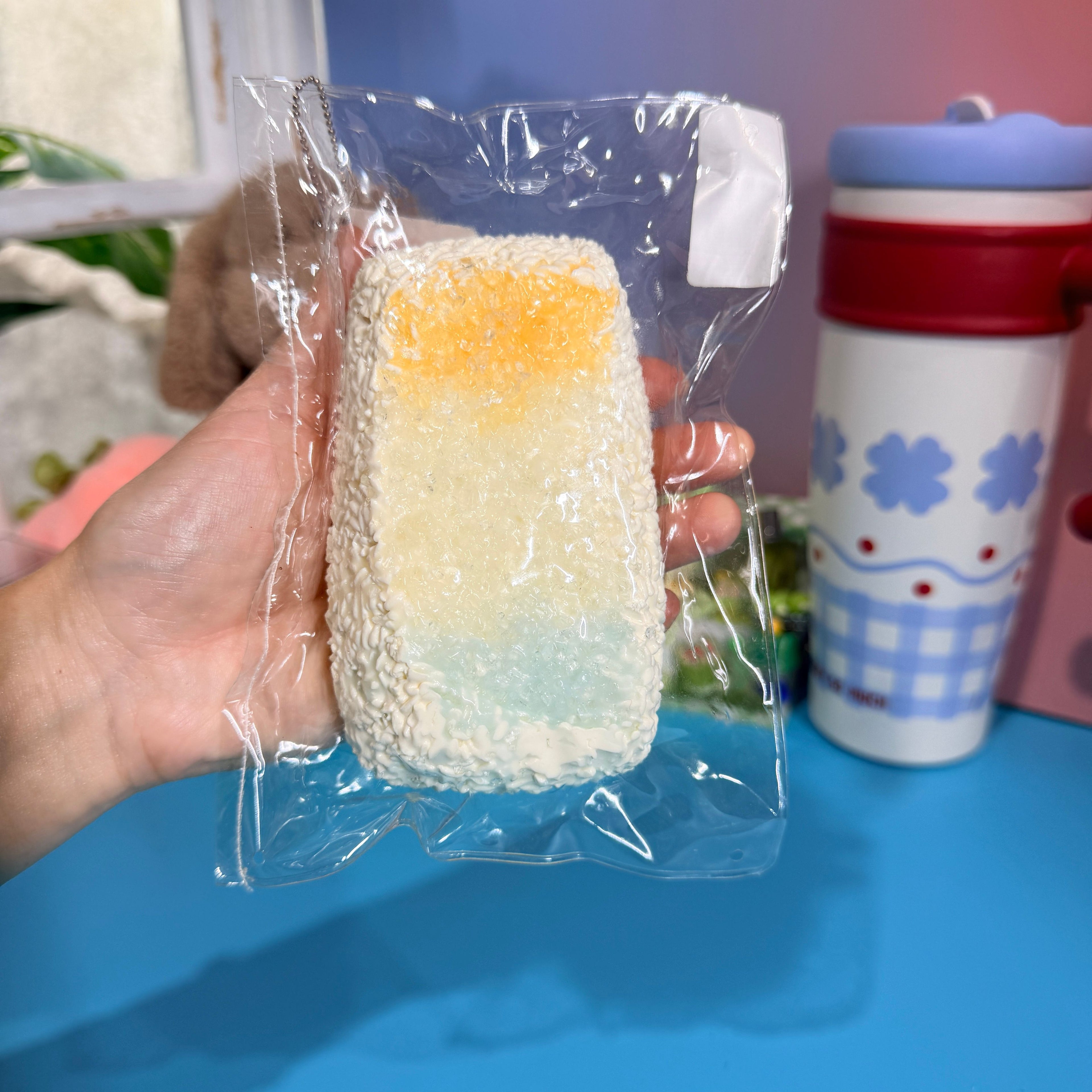 Rainbow Shaved Ice Taba Squishy Toy Colorful Summer Squishy