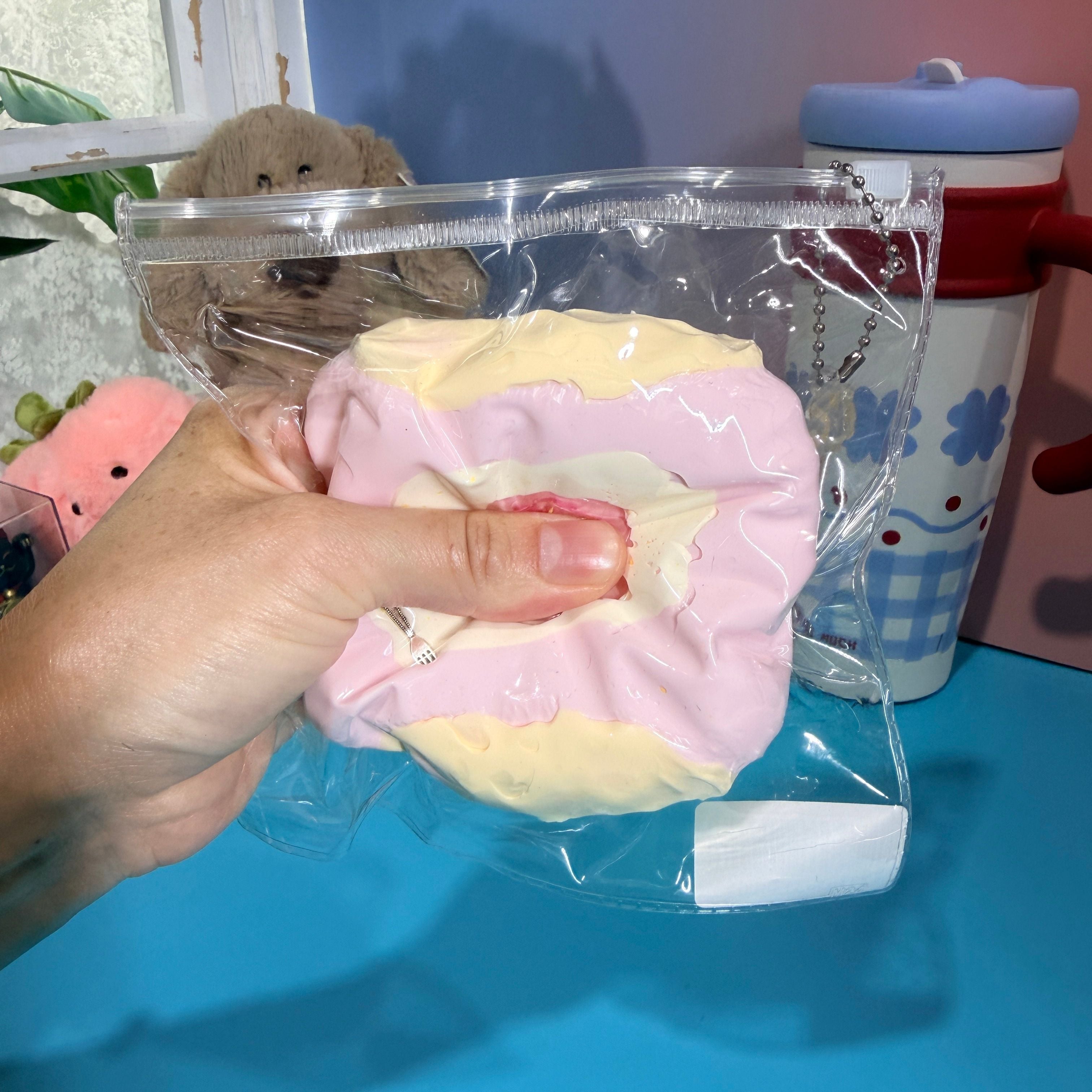 Strawberry Cream Square Cake Taba Squishy Toy Kawaii Dessert Squishy