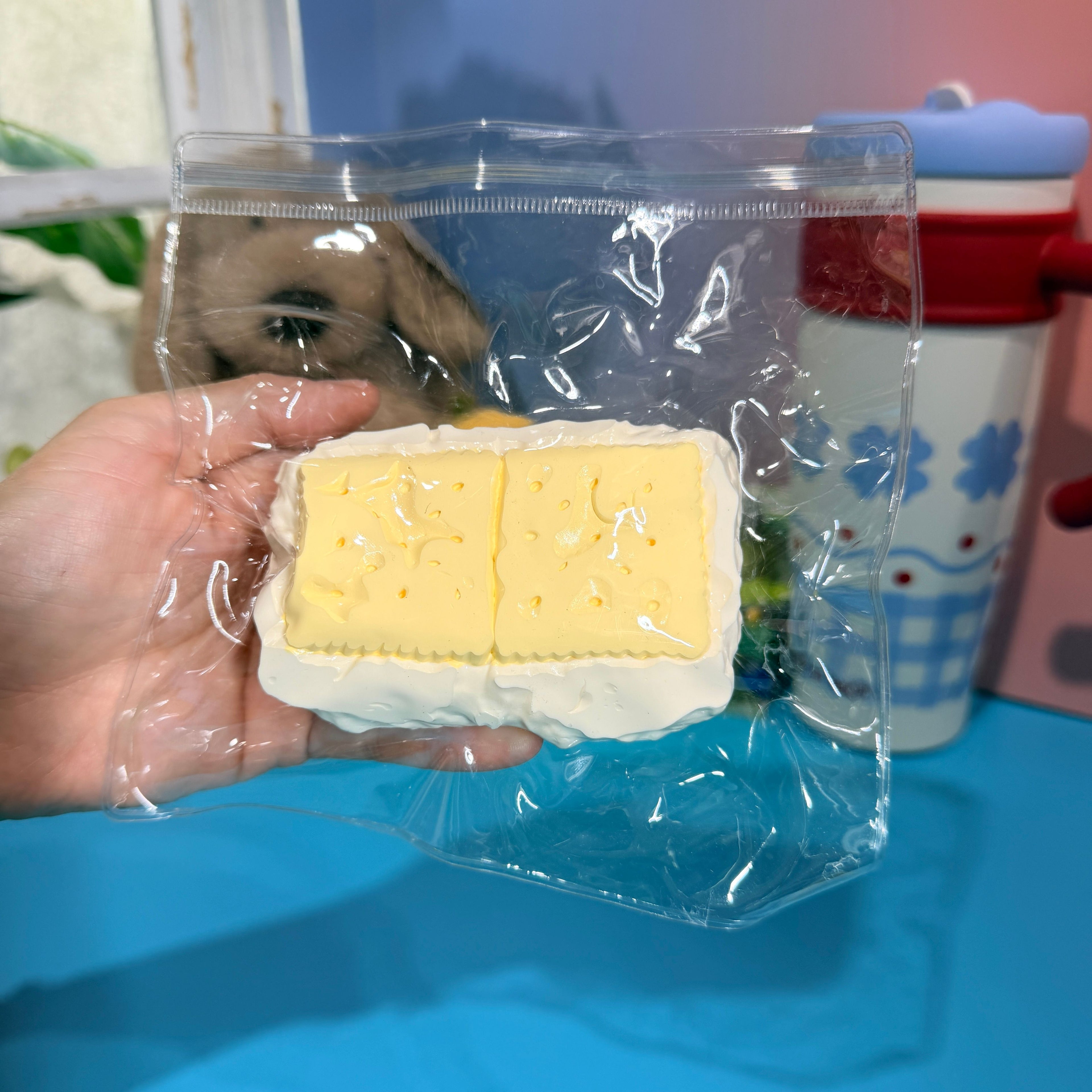 Soda Cracker Taba Squishy Toy Cute Snack Squishy