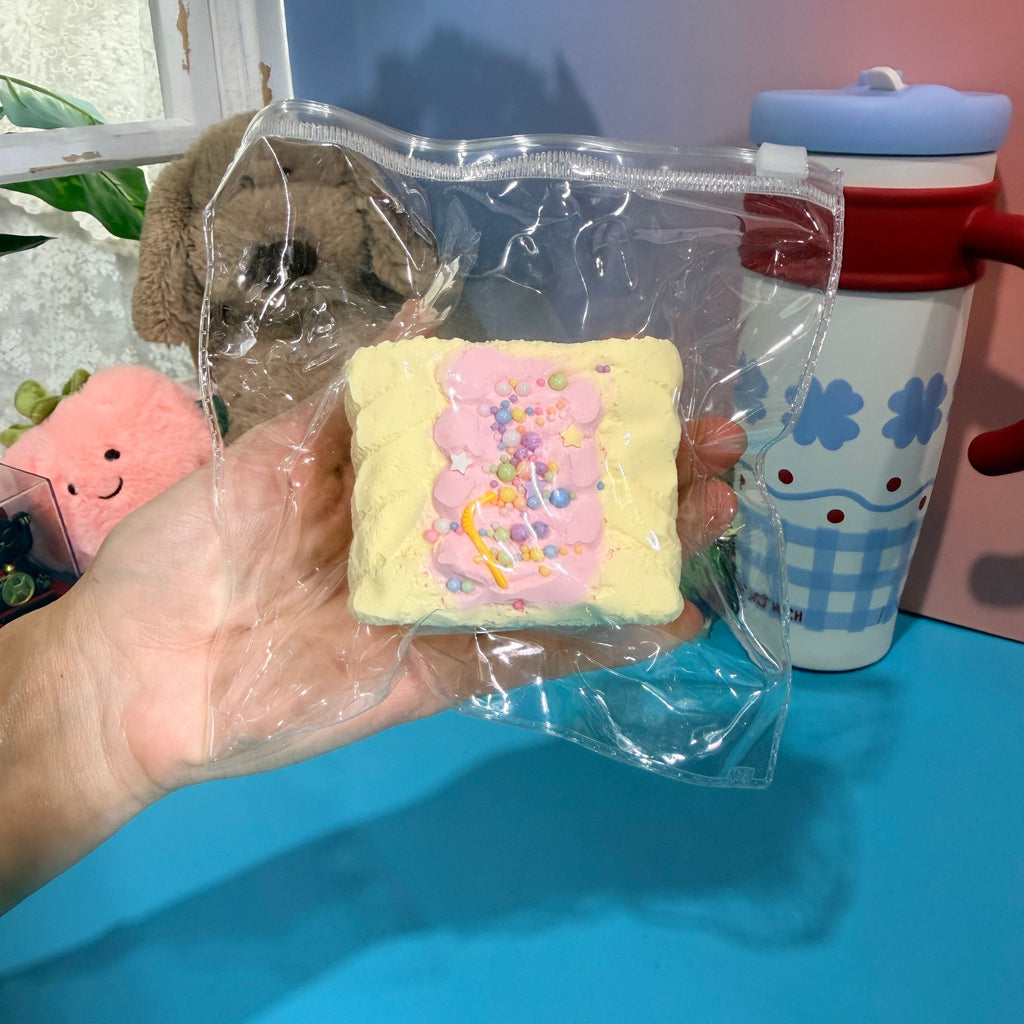 Rainbow Sprinkle Mini Bread Taba Squishy Toy Colorful Bakery Squishy