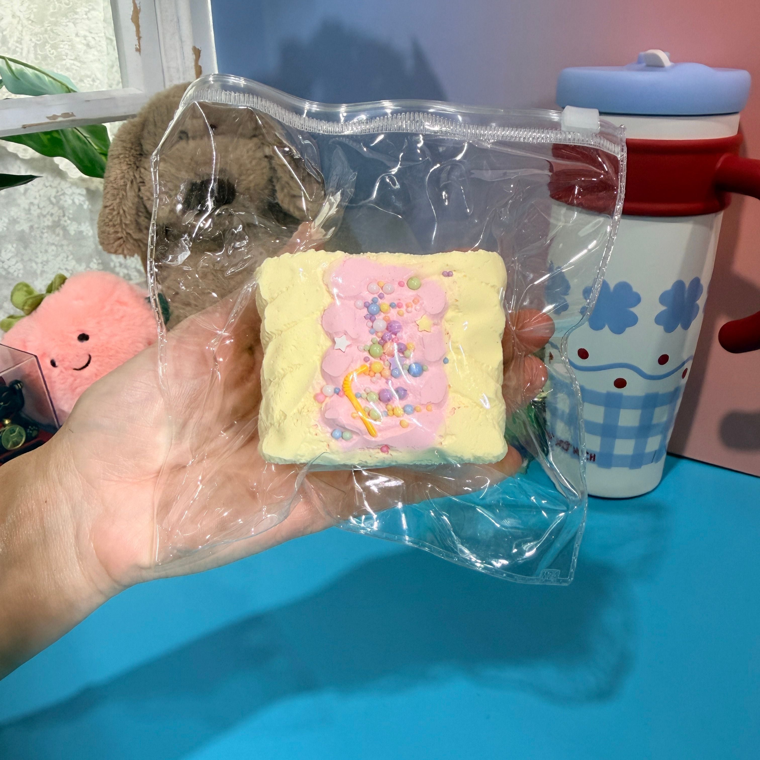 Rainbow Sprinkle Mini Bread Taba Squishy Toy Colorful Bakery Squishy