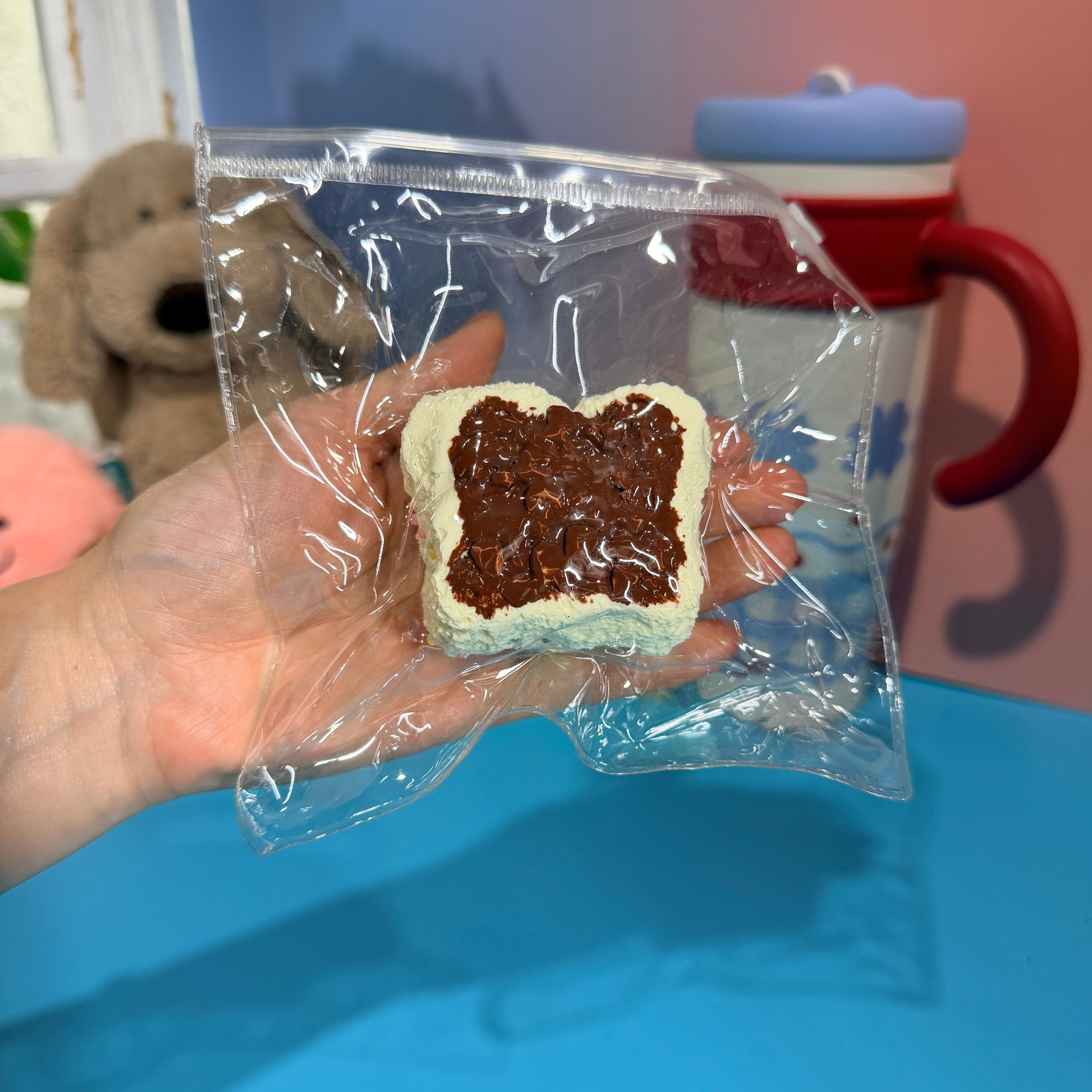 Chocolate Toast Taba Squishy Toy Slow Rising Bakery Squishy