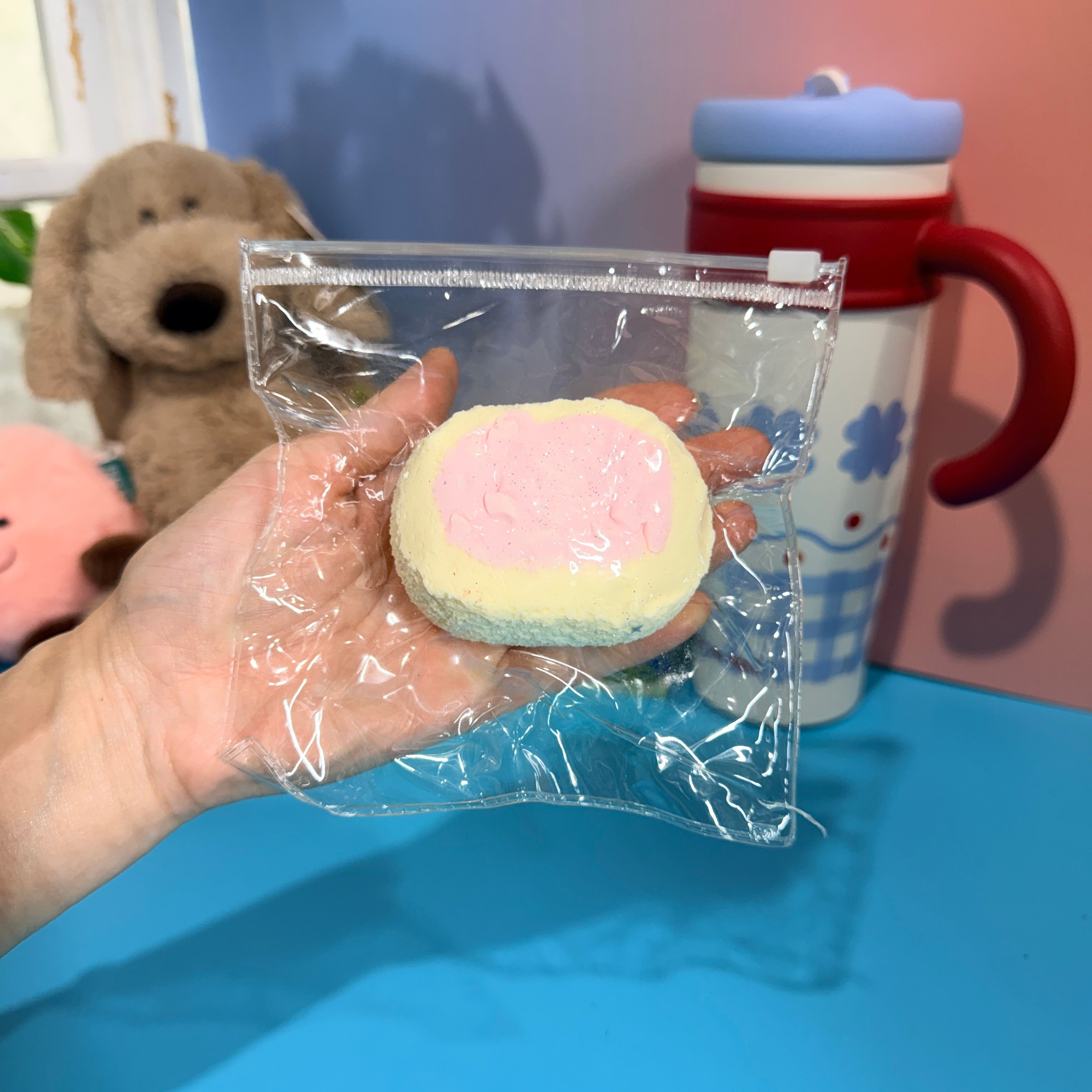 Pink Mini Bread Taba Squishy Toy Cute Bakery Squishy