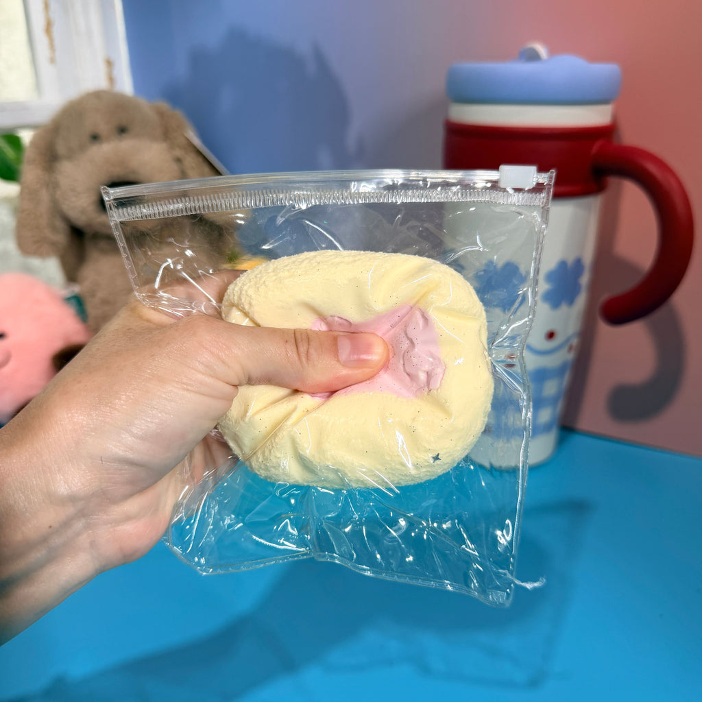 Pink Mini Bread Taba Squishy Toy Cute Bakery Squishy