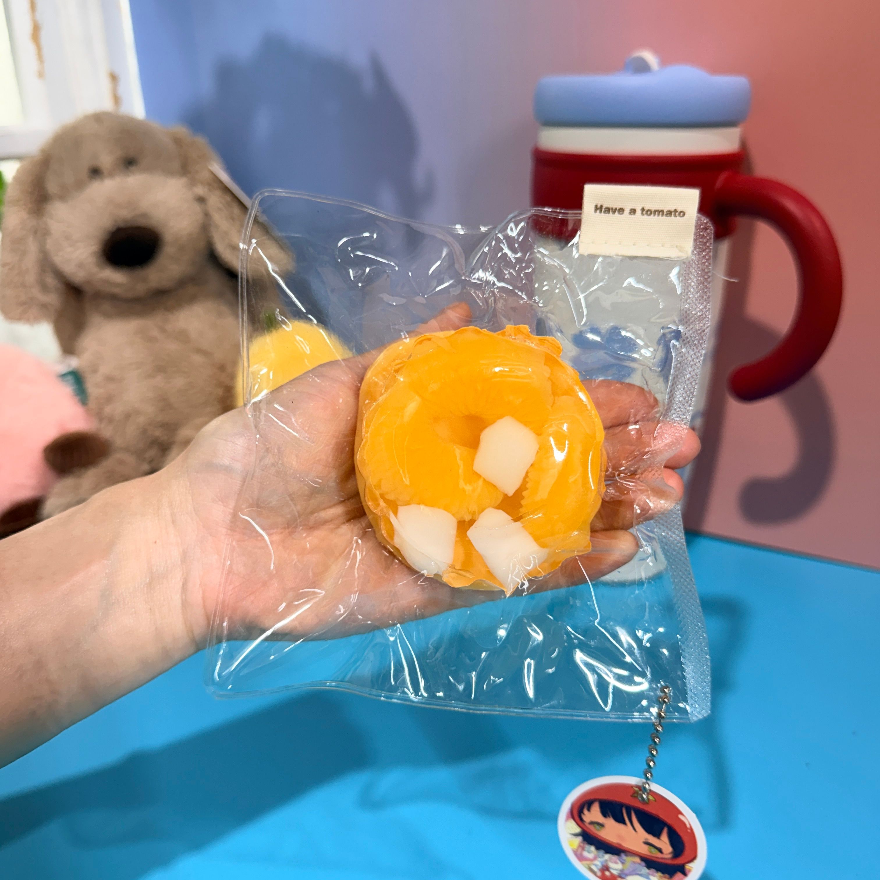 Orange Pudding Taba Squishy Toy Cute Fruit Dessert Squishy