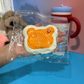 Bear Head Waffle Taba Squishy Toy Kawaii Dessert Squishy