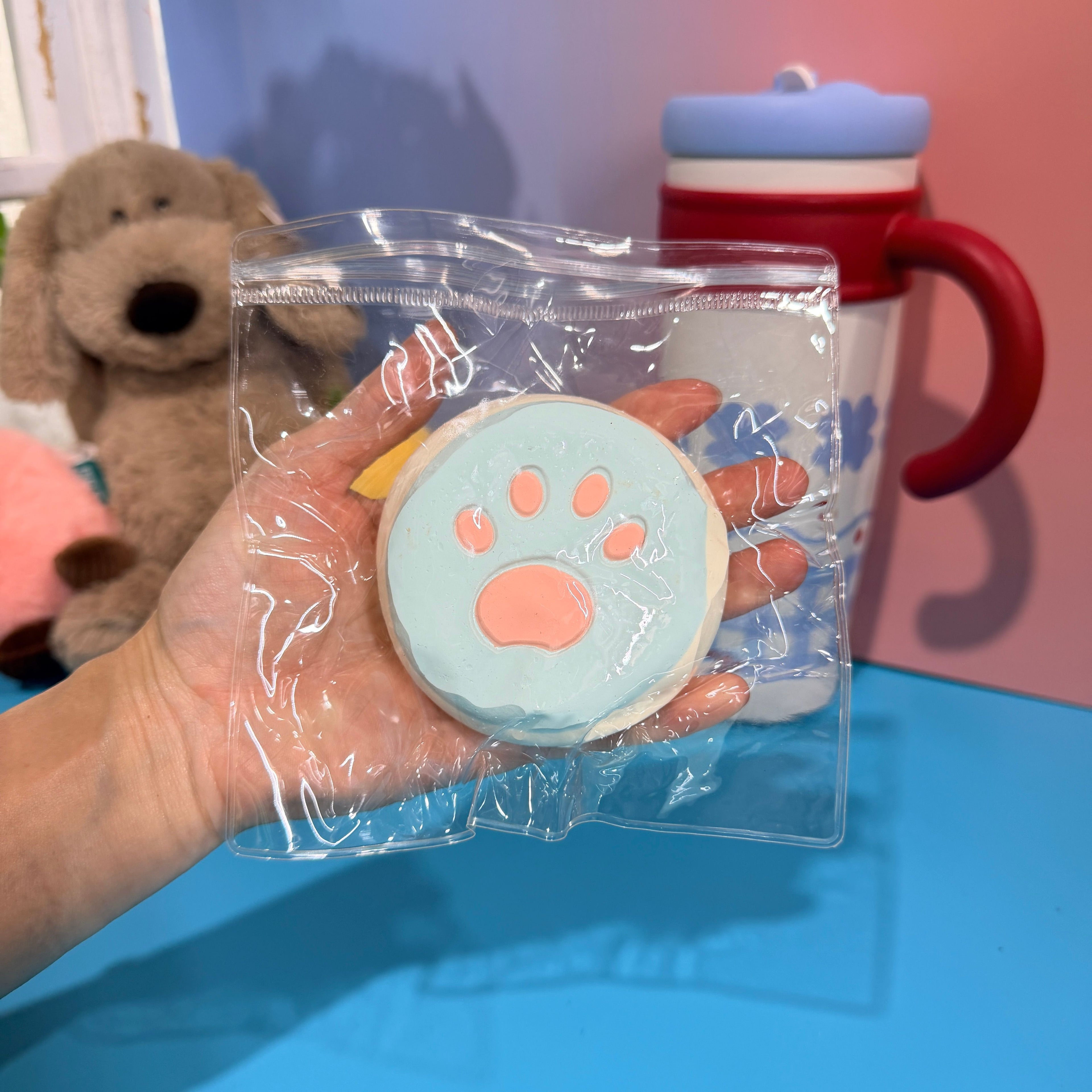 Cat Paw Mini Round Taba Squishy Toy Cute Animal Squishy