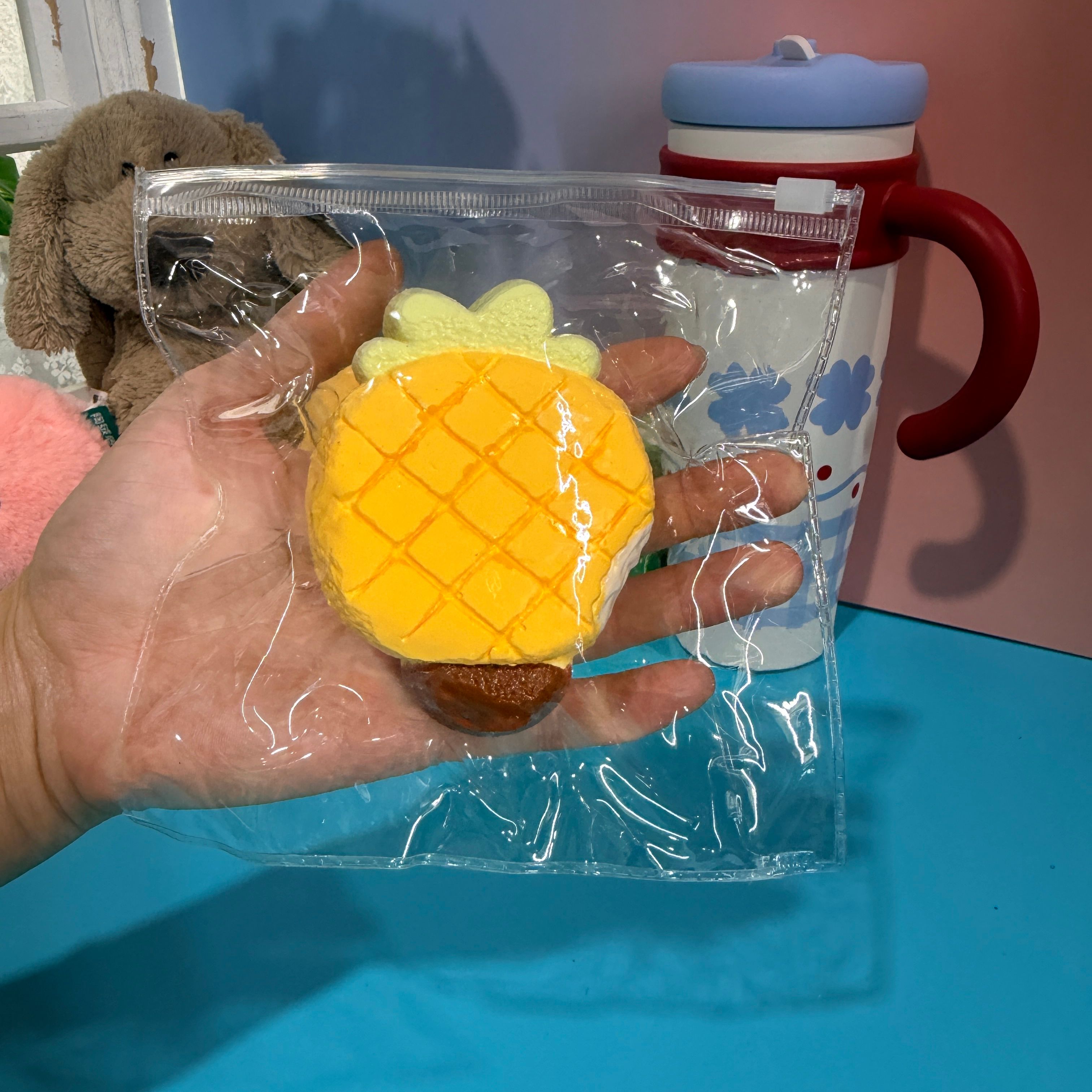 Bite Me Pineapple Taba Squishy Toy Tropical Fruit Squishy