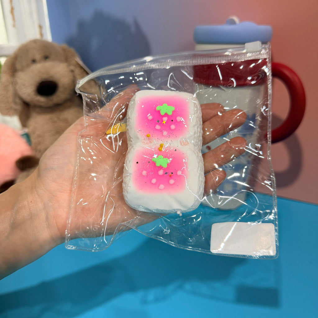 Double Strawberry Taba Squishy Toy Cute Fruit Squishy