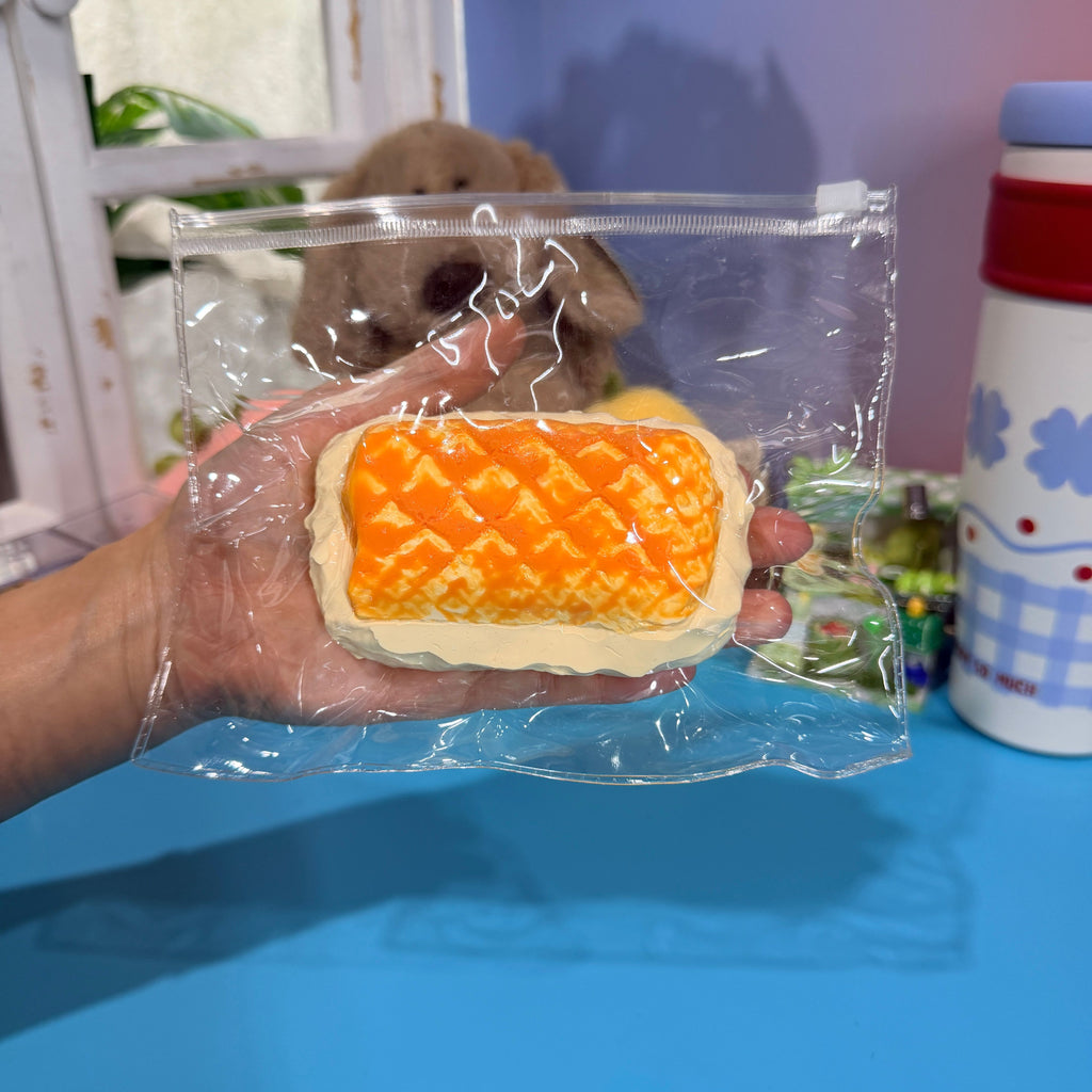 Charcoal Grilled Waffle Slice Taba Squishy Toy Crispy Bakery Squishy