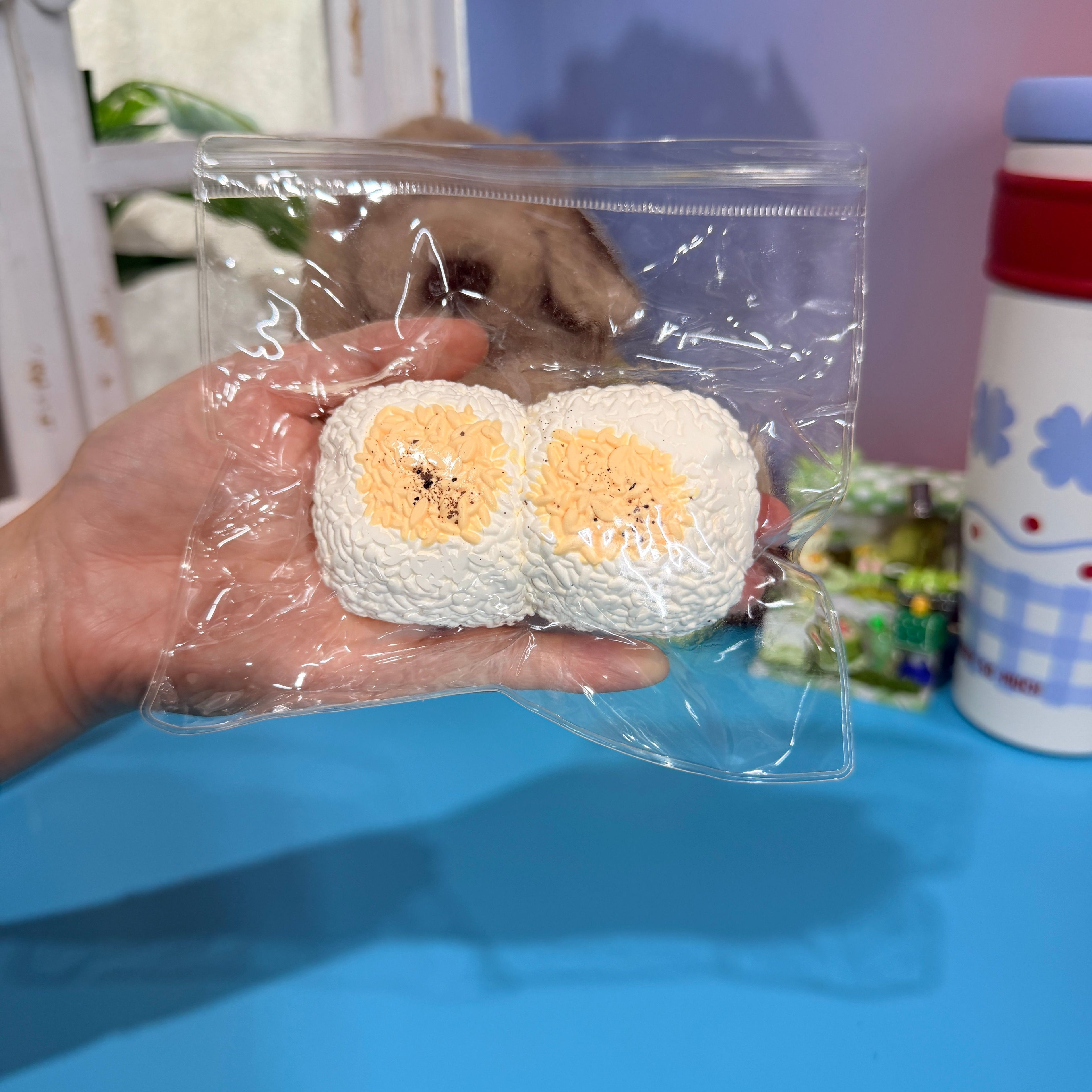 Double Rice Ball Taba Squishy Toy Cute Japanese Food Squishy