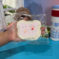 Pink Bear Head Waffle Taba Squishy Toy Cute Dessert Squishy