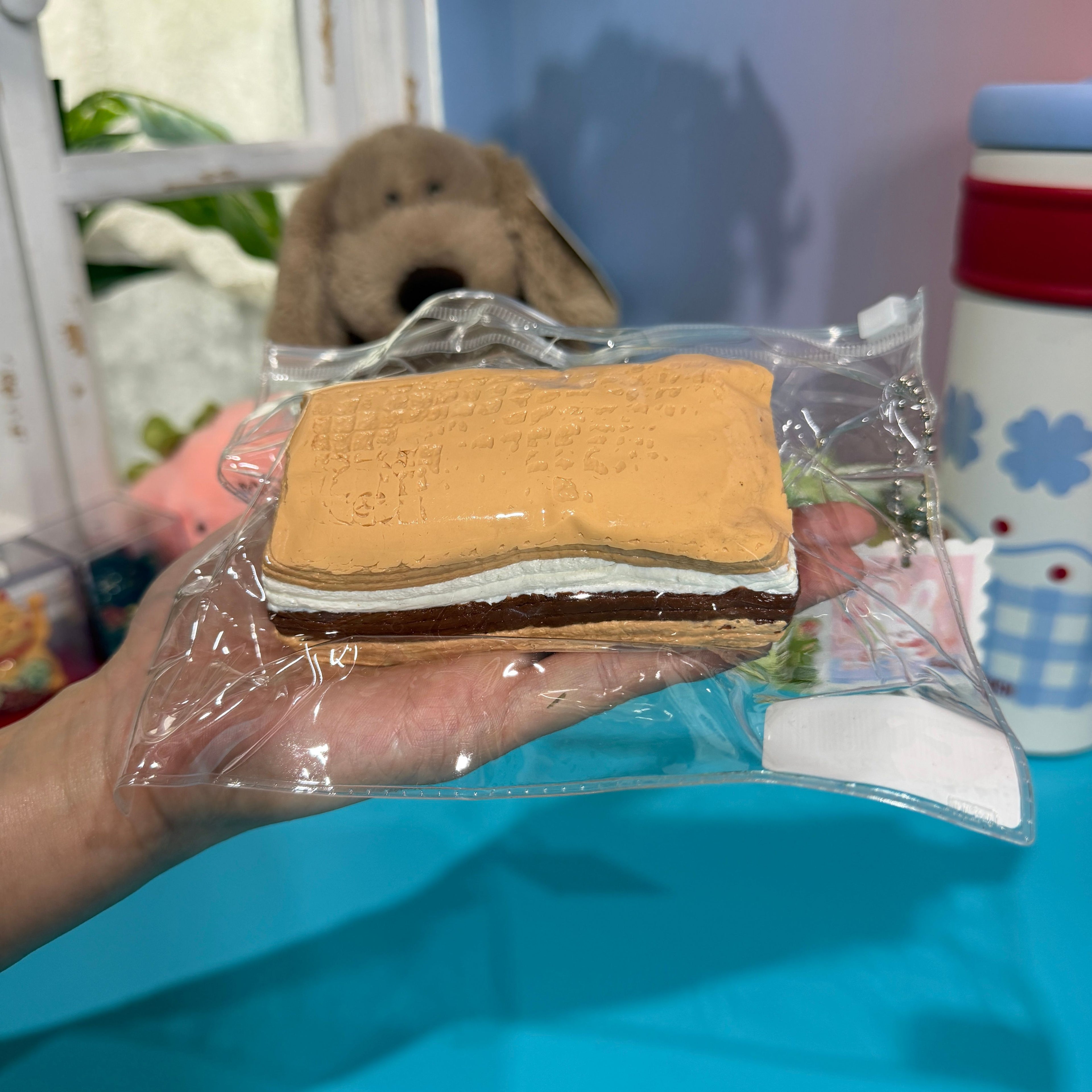 Hazelnut Waffle Taba Squishy Toy Nutty Dessert Squishy