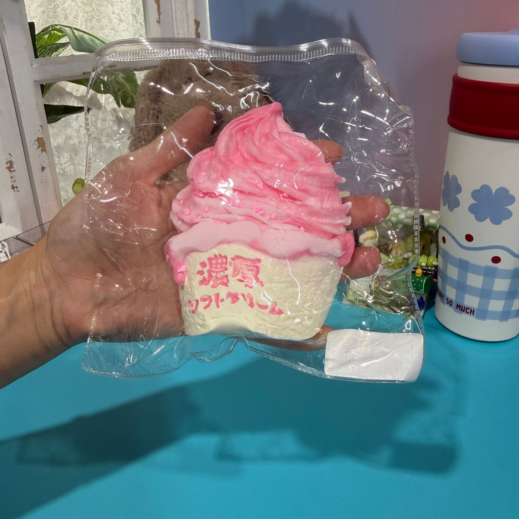 Strawberry Ice Cream Taba Squishy Toy Kawaii Summer Dessert Squishy